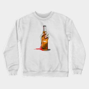 Zombie Hand Double Tap on Orange Crewneck Sweatshirt